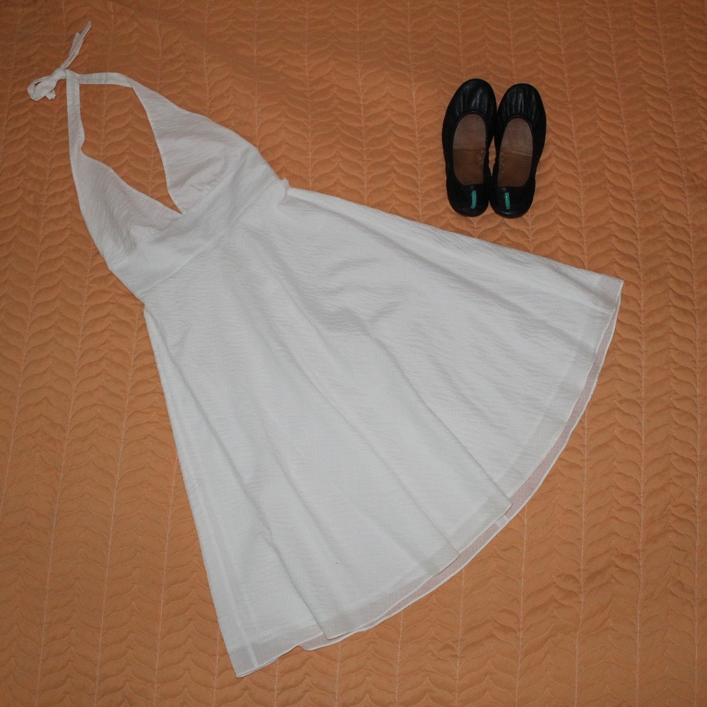 J Crew white halter dress with tags